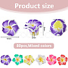 80Pcs Handmade Polymer Clay 3D Flower Plumeria Beads CLAY-DC0001-18B-2
