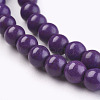 1 Strand Dyed Indigo Round Synthetic Turquoise Beads Strands X-TURQ-G106-6mm-02M-3