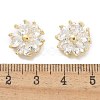 Rack Plating Brass Micro Pave Clear Cubic Zirconia Buttons KK-K293-15G-3