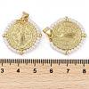 Saint Benedict Medal Brass & ABS Plastic Pearl Pendants KK-U032-10G-3