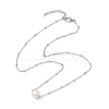 Round Natural Cultured Freshwater Pearl Pendant Necklaces NJEW-JN04965-4