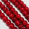 1 Strand Synthetic Turquoise Round Beads Strands X-TURQ-G106-8mm-02H-2