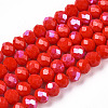 Electroplate Opaque Solid Color Glass Beads Strands EGLA-A034-P4mm-L24-1