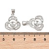 Brass Micro Pave Clear Cubic Zirconia Peg Bails Pin Pendants KK-CBA6A75-06P-3