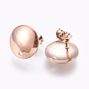 Ion Plating(IP) 304 Stainless Steel Stud Earring Findings STAS-G178-03RG-13mm-2