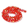Electroplate Glass Beads Strands GLAA-Q099-E01-06-2