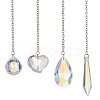 Round & Heart & Teardrop & Cone Glass Pendant Decoraiton HJEW-JM02271-1