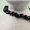 Natural Black Tourmaline Bead Stretch Bracelets X-BJEW-K213-36-4