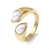 Opaque Acrylic Imitation Pearl Cuff Rings RJEW-P177-03C-G-3