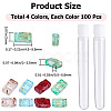 400Pcs 4 Colors 2-Hole Transparent Glass Seed Beads SEED-CN0001-21-2