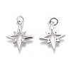 Brass Micro Pave Clear Cubic Zirconia Pendants ZIRC-O035-22P-2