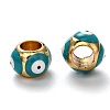 Brass European Enamel Beads KK-B028-25G-3