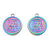 Ion Plating(IP) 201 Stainless Steel Pendants STAS-N098-264M-3