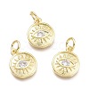 Brass Micro Pave Cubic Zirconia Pendants KK-P187-17A-G-1