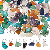 84Pcs 7 Colors Natural & Synthetic Mixed Stone Nuggets Pendants PALLOY-FH00144-1