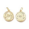 Brass Micro Pave Clear Cubic Zirconia Charms ZIRC-L076-050G-2