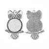 Tibetan Style Alloy Pendant Rhinestone Cabochon Settings X-TIBEP-4494-AS-FF-2
