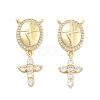 Brass Pave Cubic Zirconia Pendants KK-U009-09D-G-1