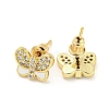 Butterfly Golden Brass Stud Earrings EJEW-L269-094G-02-2