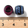 Spray Printed Opaque Acrylic European Beads SACR-P031-33B-3