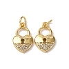 Brass Micro Pave Clear Cubic Zirconia Pendants KK-A270-03A-G-1