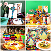 2Rolls 2 Styles Stripe Pattern Printed Polyester Grosgrain Ribbon OCOR-TA0001-37J-6