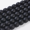 Synthetic Black Stone Beads Strands X-G-C059-10mm-1-1