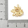 Flower Brass Micro Pave Clear Cubic Zirconia Connector Charms KK-M326-06-G01-3