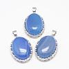 Natural Blue Agate Pendants G-D851-14-1