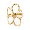 Adjustable Ion Plating(IP) 304 Stainless Steel Cuff Rings for Women RJEW-N052-22G-2