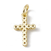 Brass Micro Pave Cubic Zirconia Charms ZIRC-F132-01G-2