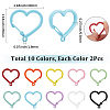 20Pcs 10 Colors Baking Paint Alloy Key Snap Hook Clasps for Keychains FIND-SC0017-48-2