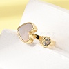 Brass Micro Pave Cubic Zirconia Open Cuff Rings CU-CBA4898-08G-02-1