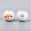 Christmas Spray Painted Schima Wood Beads WOOD-T032-38B-2