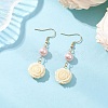 304 Stainless Steel Flower Dangle Earrings EJEW-JE06689-2