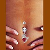 Brass Cubic Zirconia Navel Ring AJEW-EE0004-34A-2