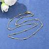 Brass Cable Chains with Column Beaded Necklace for Women LS-NJEW-P265-24G-4