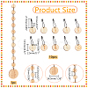 Nbeads Number 1~10 Wooden Beaded Knitting Row Counter Chains & Charms Locking Stitch Makers DIY-NB0010-23-2