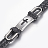 PU Leather Braided Cord Bracelets BJEW-E324-C19-3