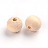 Unfinished Natural Wood Beads Spacer Craft Beads for DIY Macrame Rosary Jewelry X-WOOD-S651-10mm-LF-2