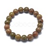 Natural Unakite Bead Stretch Bracelets BJEW-K212-A-042-2