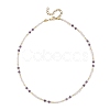 Natural Mixed Stone Faceted Round Beaded Necklaces NJEW-JN06430-5