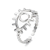 Non-Tarnish 304 Stainless Steel Open Cuff Ring Components X-STAS-F301-01P-1