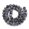 Synthetic Snowflake Obsidian Beads Strands G-R342-8mm-21-2