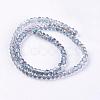 Half Plated Faceted Rondelle Electroplate Glass Beads Strands X-EGLA-D020-3x2mm-18-2