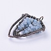 Natural Aquamarine Chip Big Pendants G-F650-B12-3