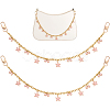 2Pcs Alloy Enamel Pink Bowknot Tassel 304 Stainless Steel Cable Chain Bag Decorative Chains AJEW-BBC0001-04-1