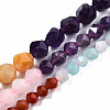 Chakra Theme Natural Tiger Eye & Rose Quartz & Amethyst & Topaz Jade & Red Agate & Amazonite & Sodalite Beads Strands G-S376-002C-5
