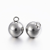 Tarnish Resistant 304 Stainless Steel Sphere Charms X-STAS-H394-12P-2