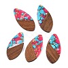 Transparent Resin and Walnut Wood Pendants RESI-T057-05K-1